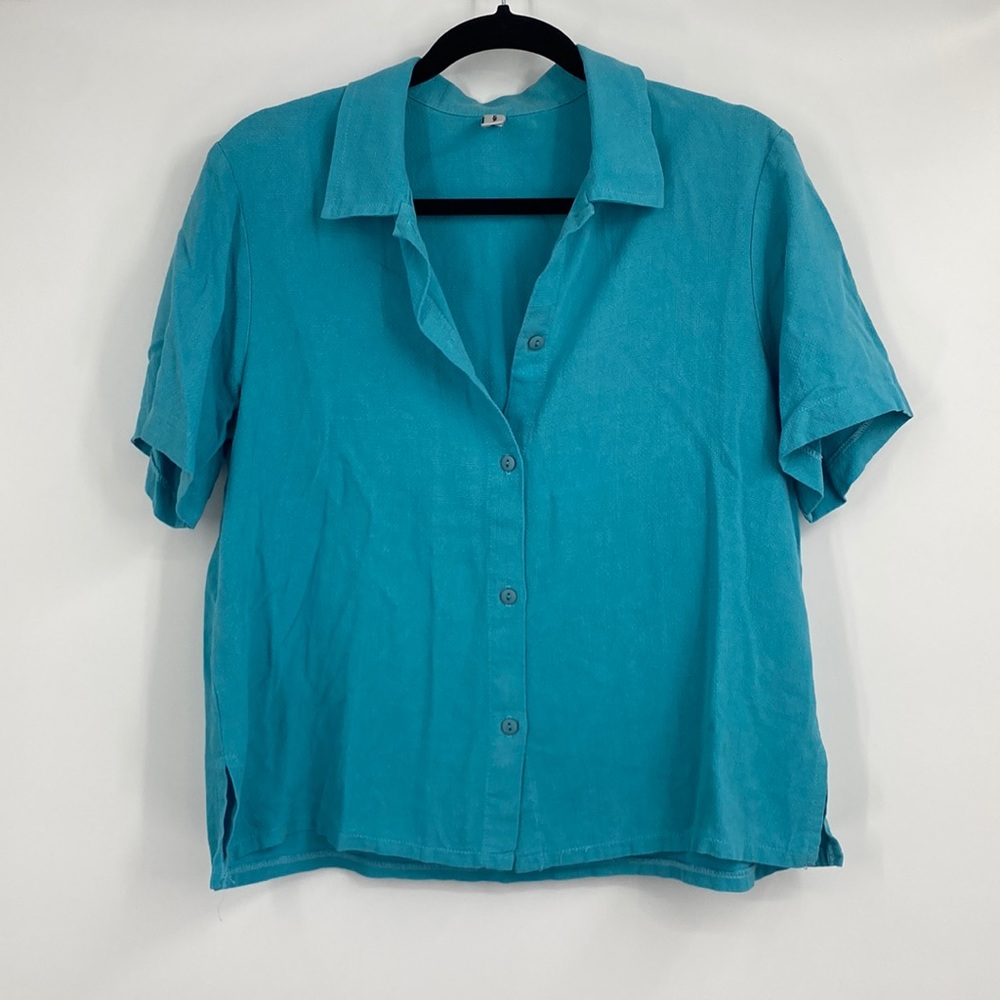 Vintage F H Clothing Co Blue Button Down Short Sleeve Shirt